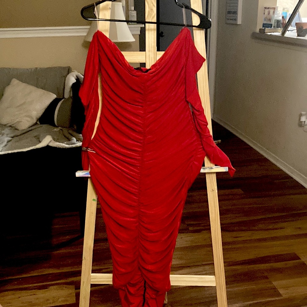 Petite Large Sabora red dress